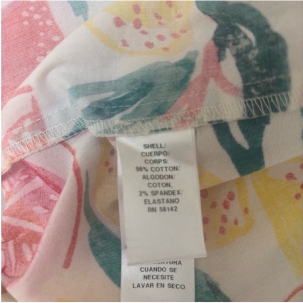 Donna Morgan Floral Dress Citrus Tiered Square Neck Cotton Yellow Red Size 6 - Picture 11 of 13